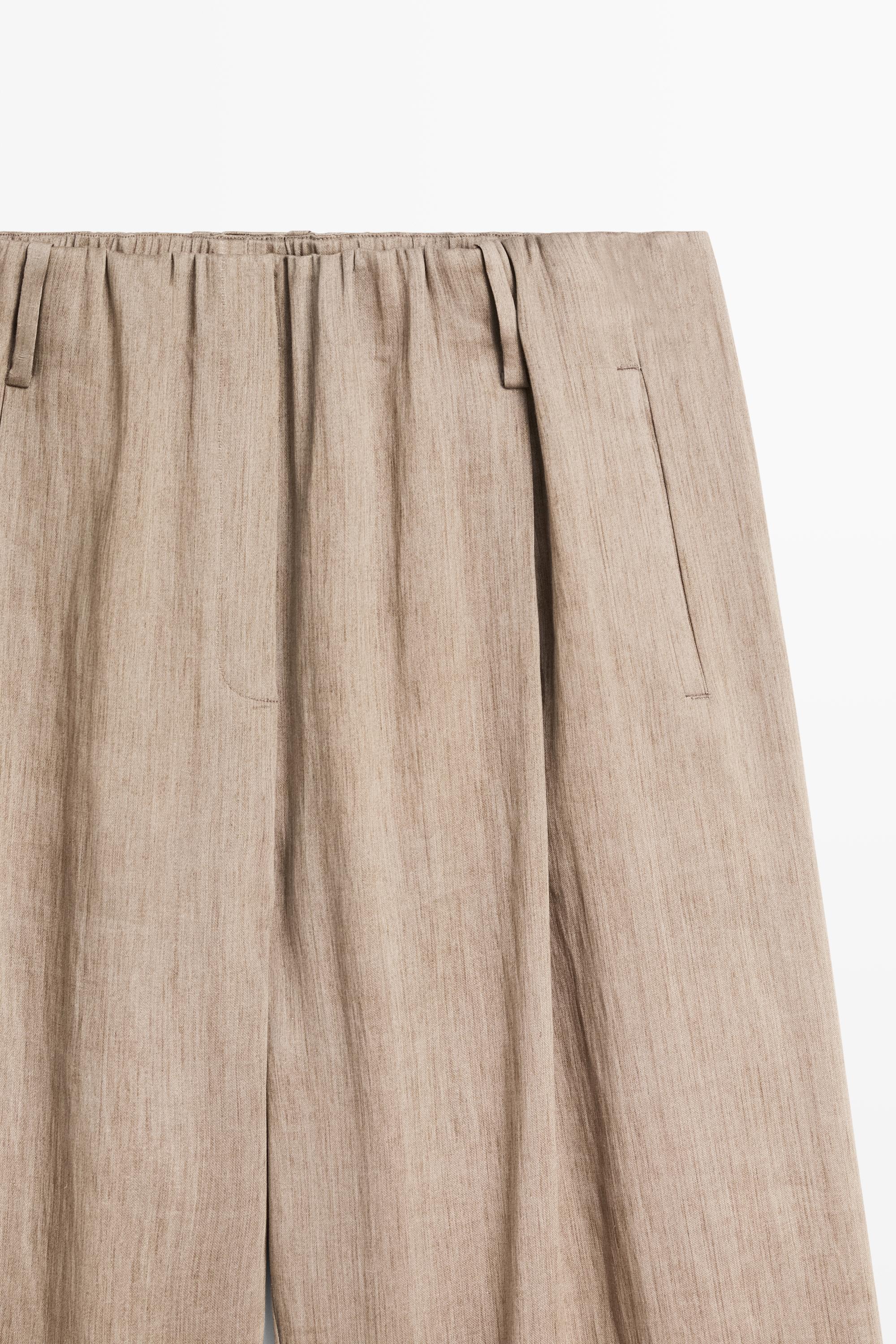 Satin pleated pants with elastic detail - STUDIO